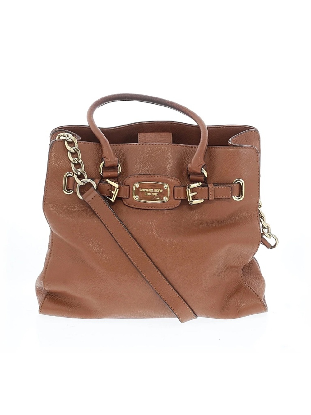 PLUS SIZE: Michael Kors Brown Leather Satchel circa 2014